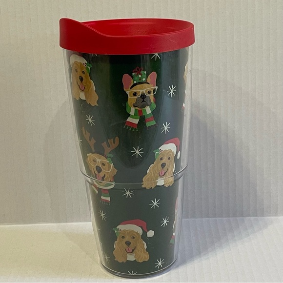 tervis Other - TERVIS Christmas Dogs Double Walled 24 oz Insulated Tumbler with Red Lid